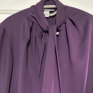 H & M Purple Puss Bow Long Sleeve Top